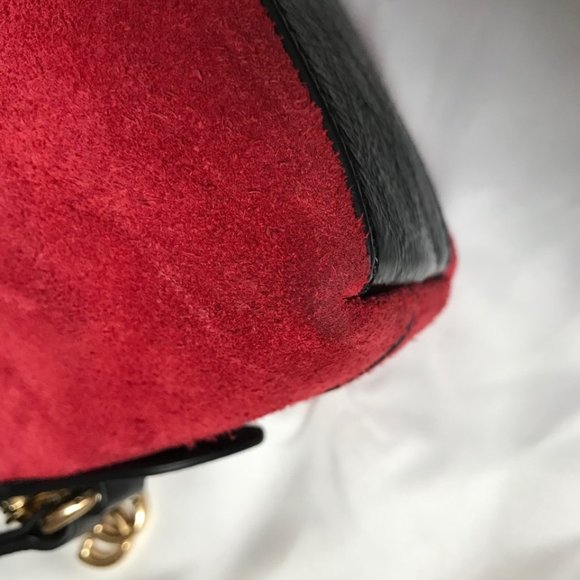 Gucci Ophidia Dome Shoulder Bag Suede Small Red - Picture 6 of 8